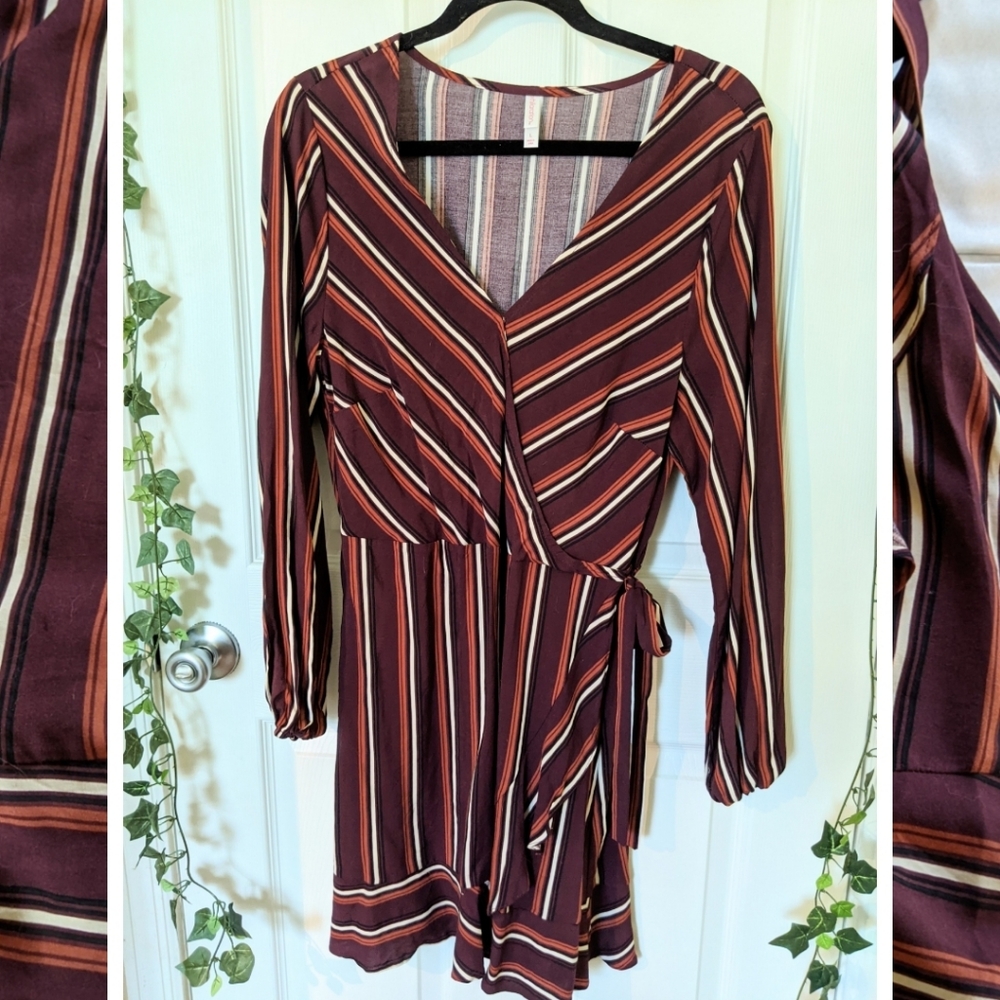 Xhilaration 70's striped wrap dress